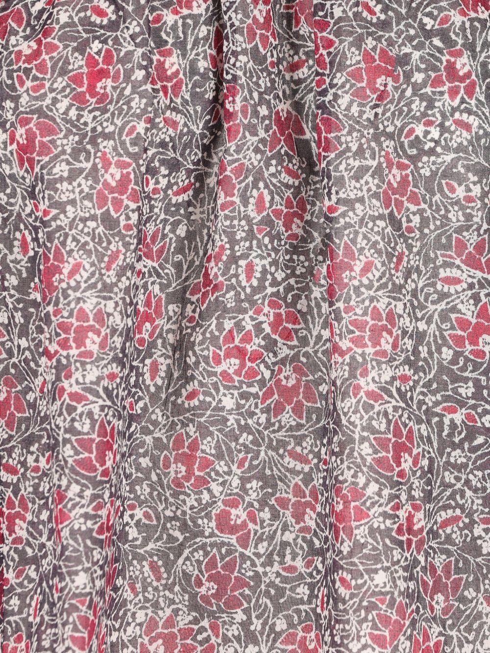 MARANT ETOILE Top nero in cotone con stampa floreale