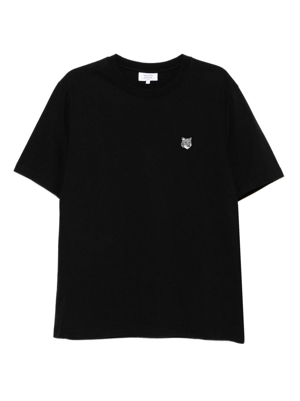 MAISON KITSUNE T-shirt in cotone nero con logo
