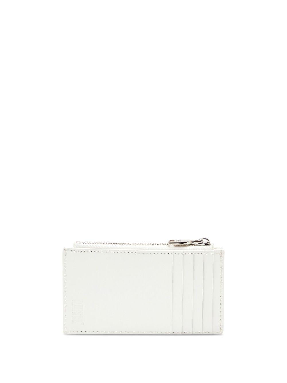 DIESEL Portacarte in pelle bianco