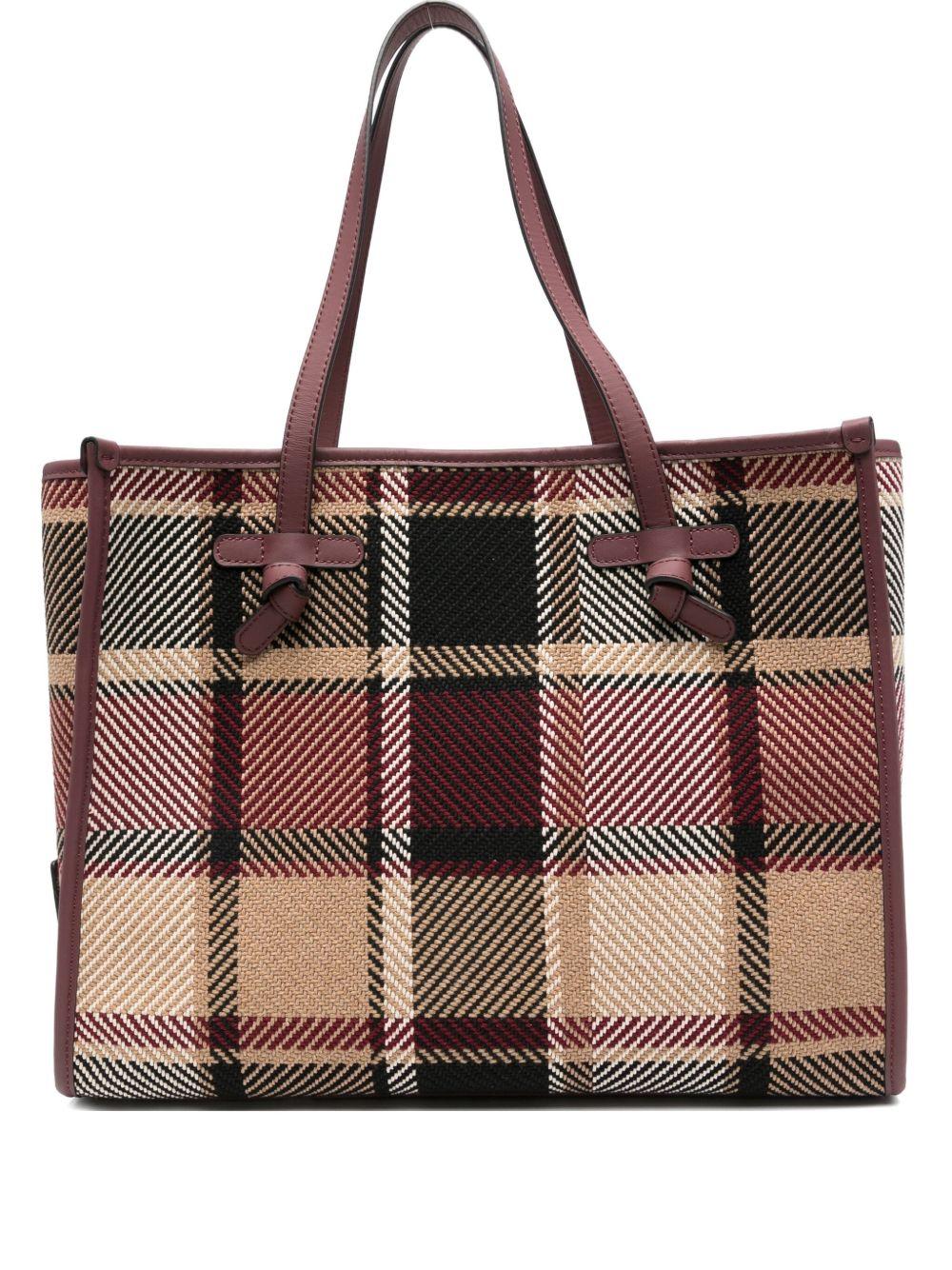 GIANNI CHIARINI Borsa shopping Marcella motivo a quadri