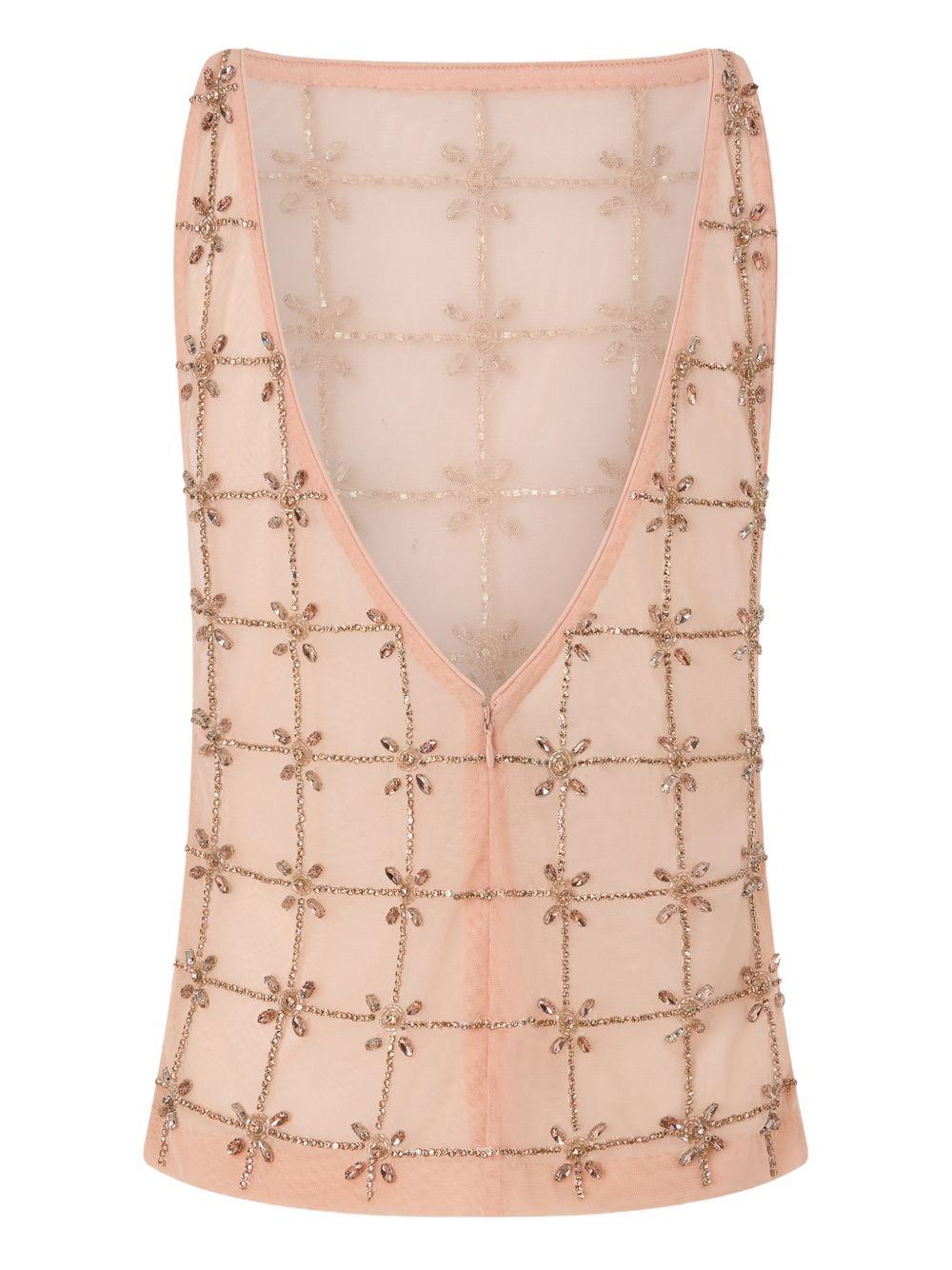 PINKO Top rosa Quandong con decorazioni applicate