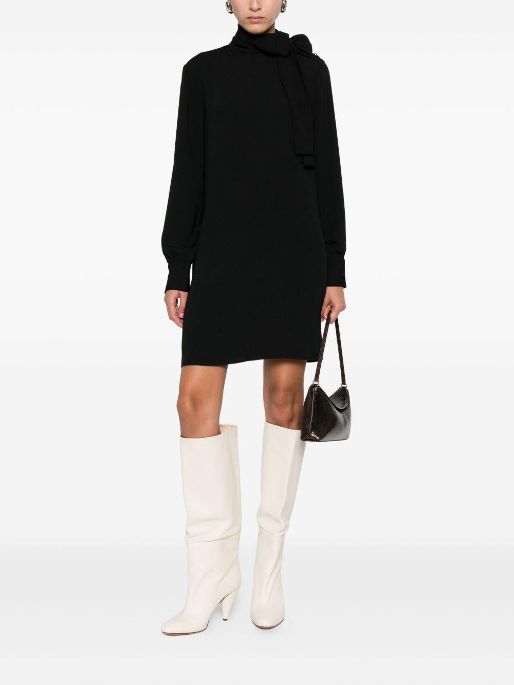 LIUJO Blusa nera con collo annodato