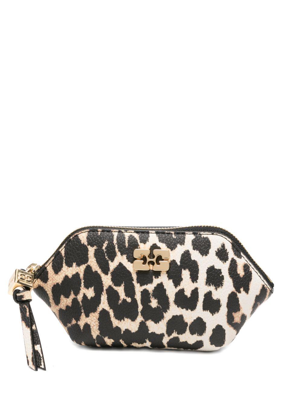 GANNI Pochette Bou Coin leopardata