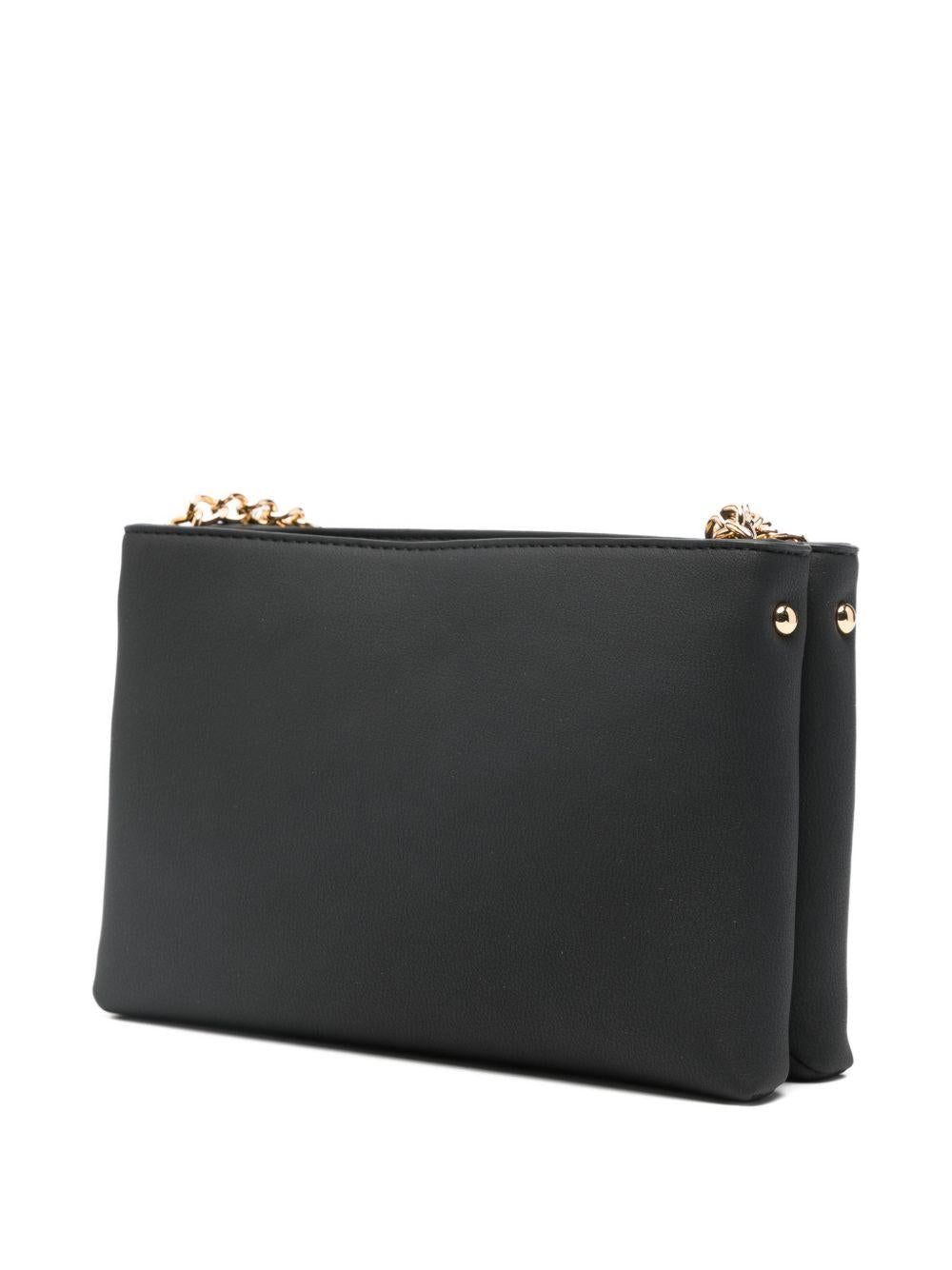 LOVE MOSCHINO Borsa a tracolla nera con logo dorato