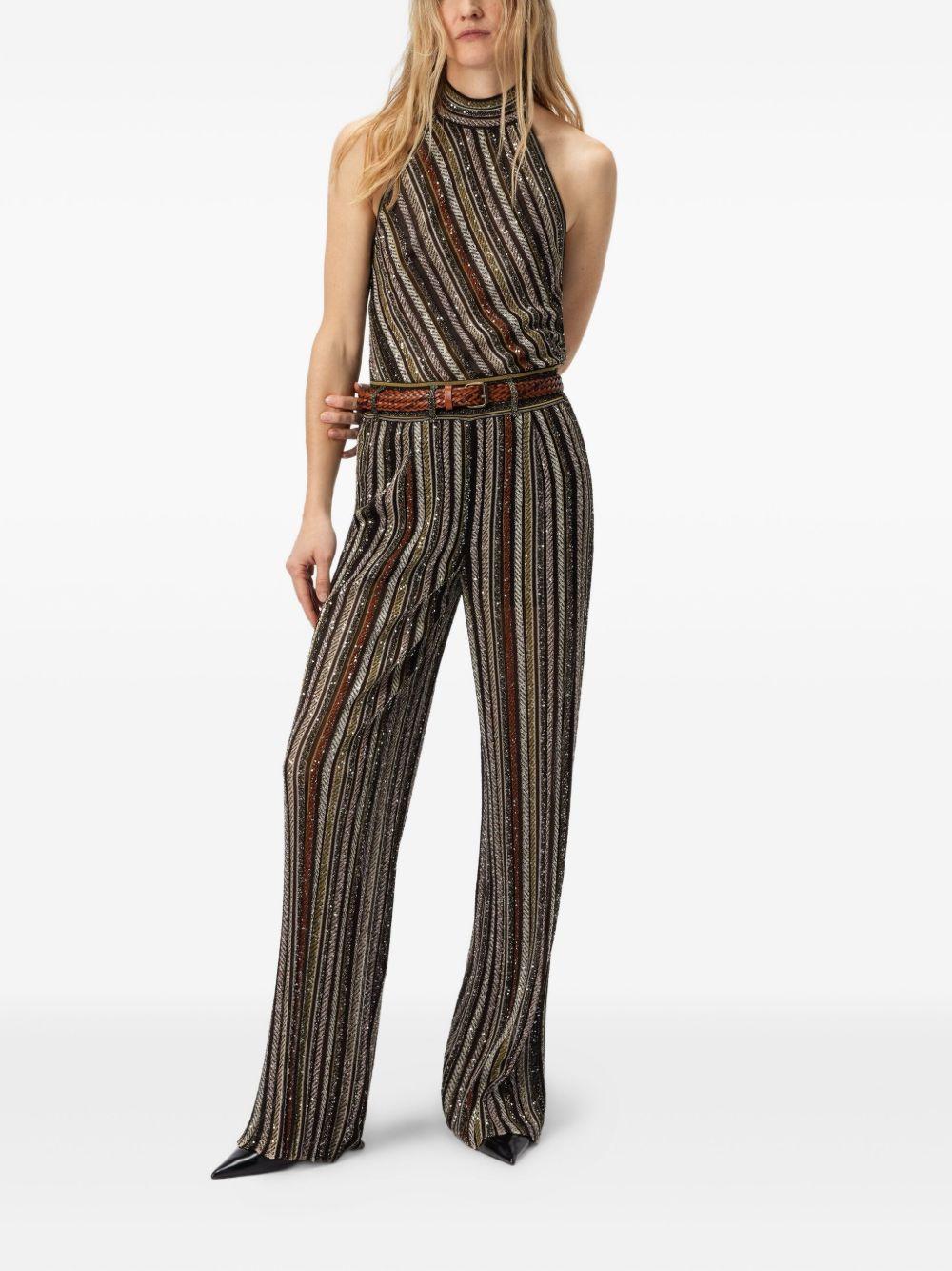 MISSONI Pantaloni wide-leg a righe multicolore