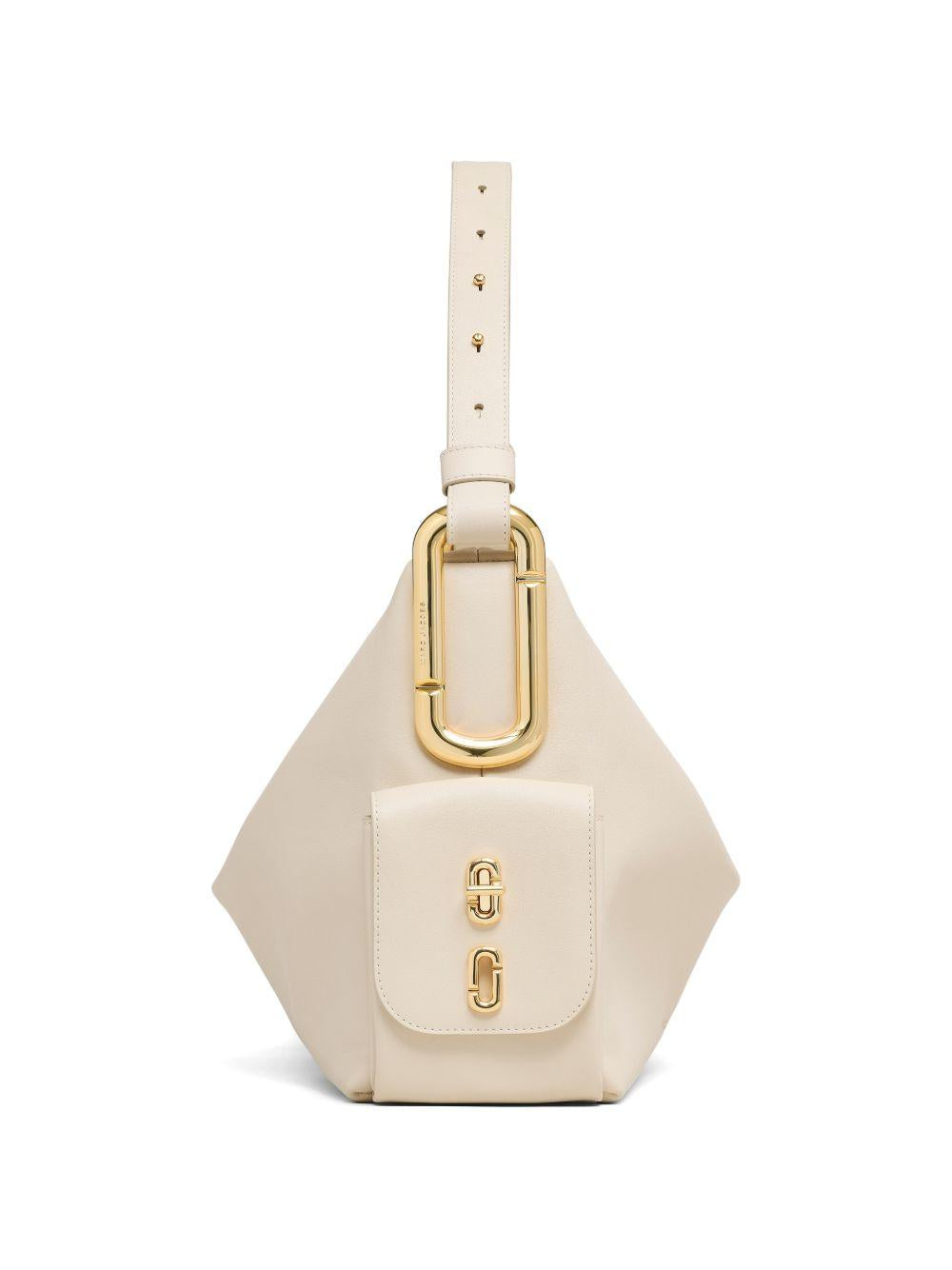 MARC JACOBS Borsa a spalla The Scene Large in pelle bianca<BR/>