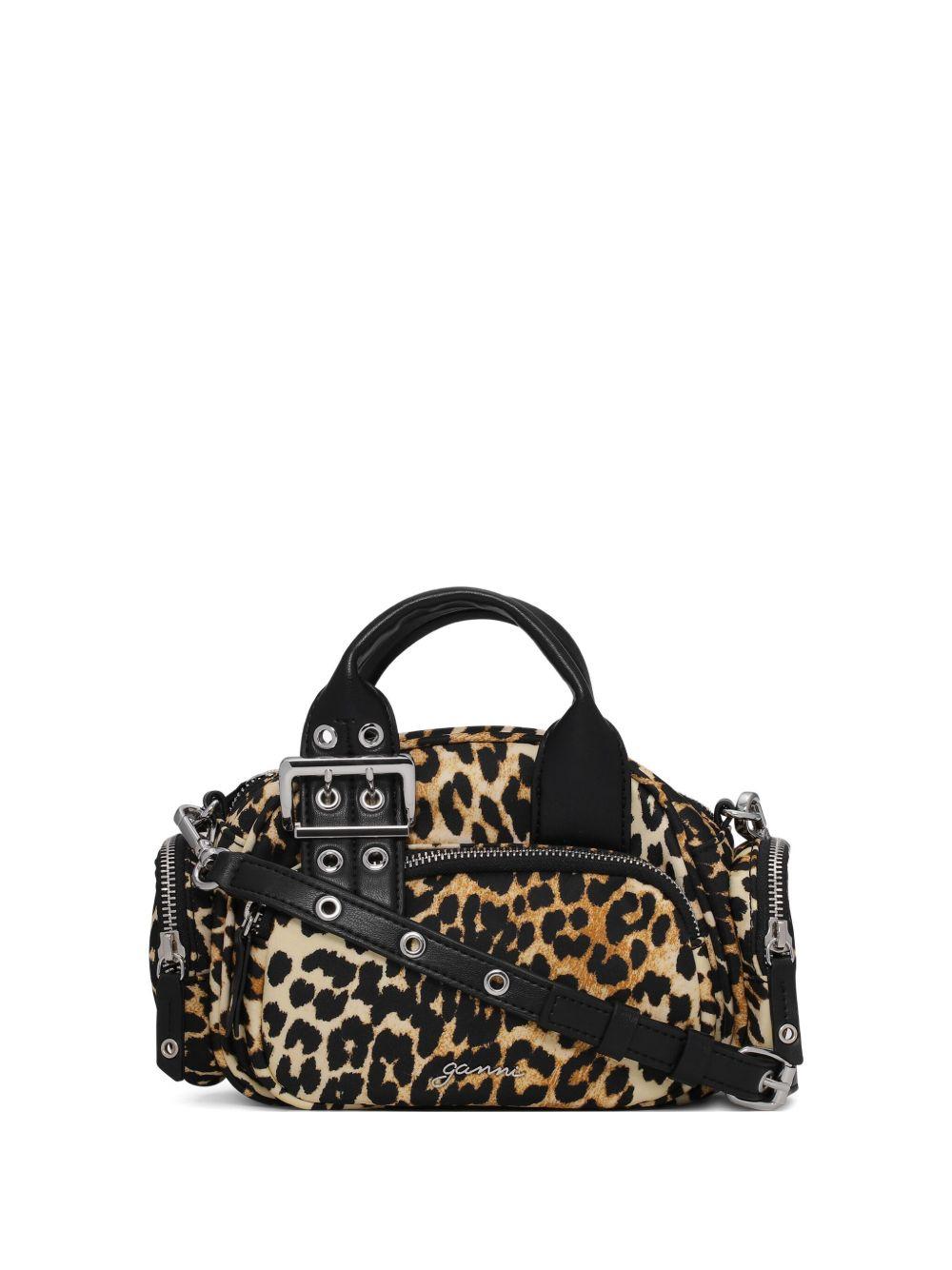 GANNI Borsa tote leopardata