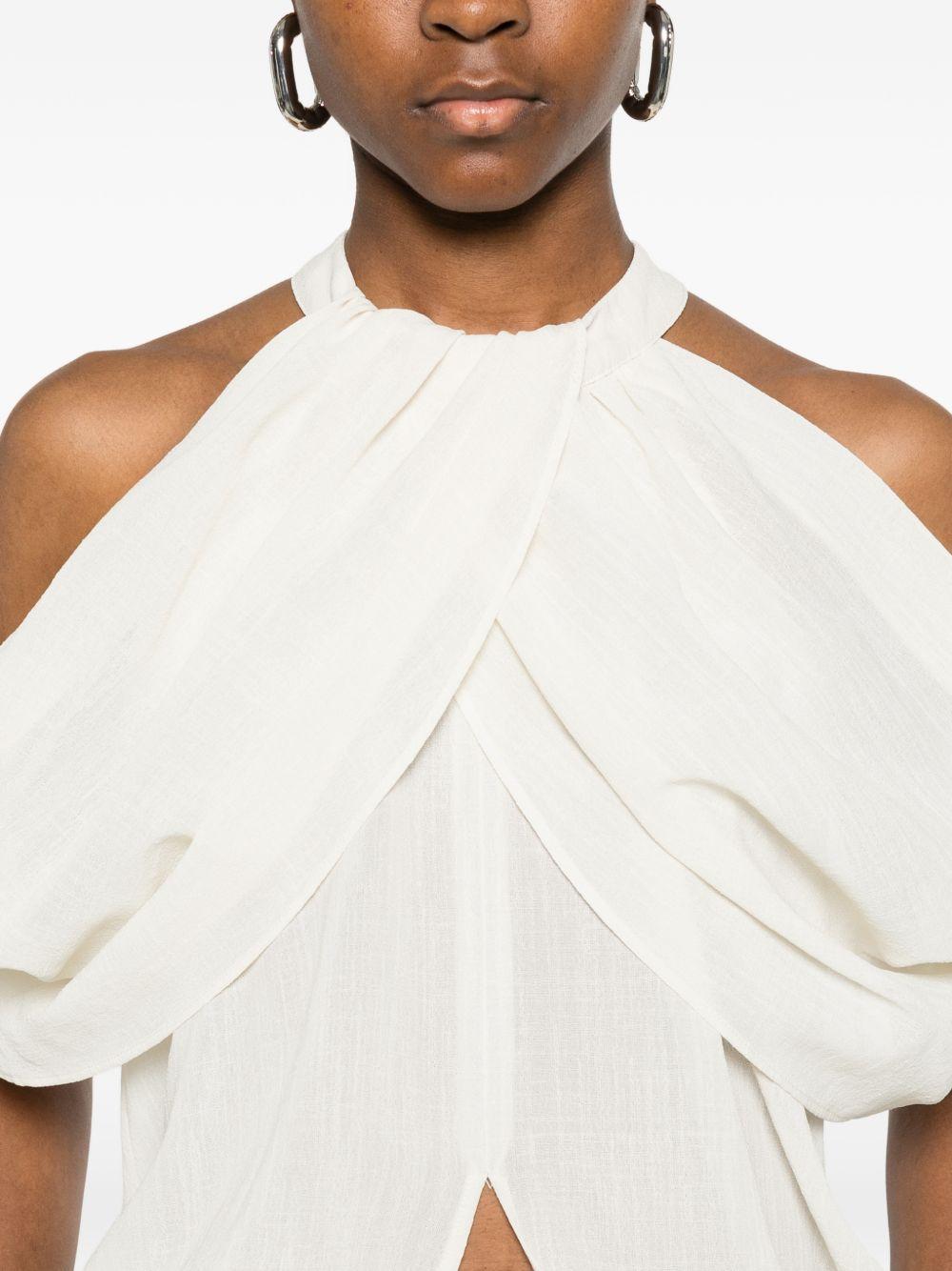 ELEH Top panna con volant