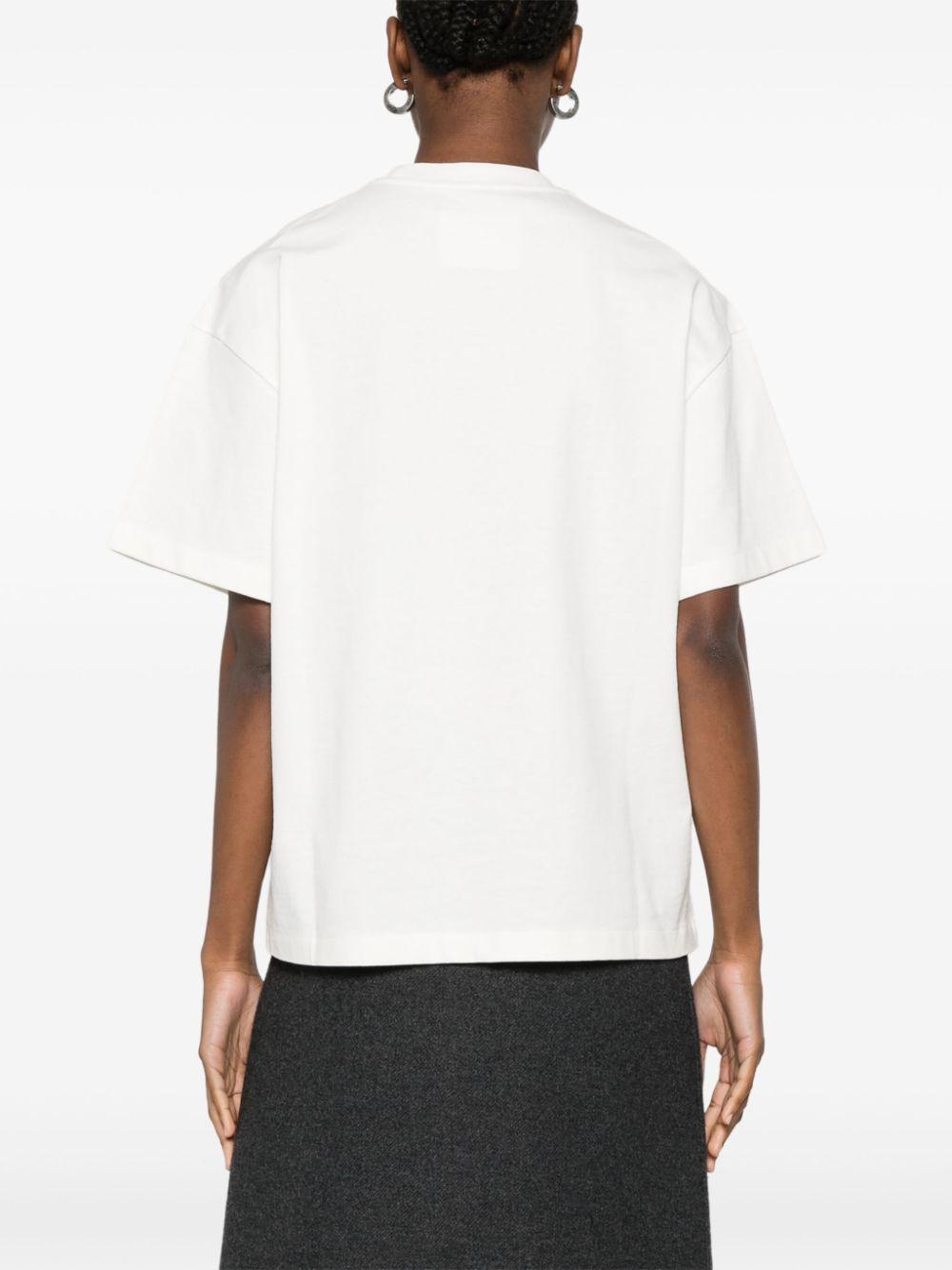 JIL SANDER T-shirt in cotone bianco con logo nero