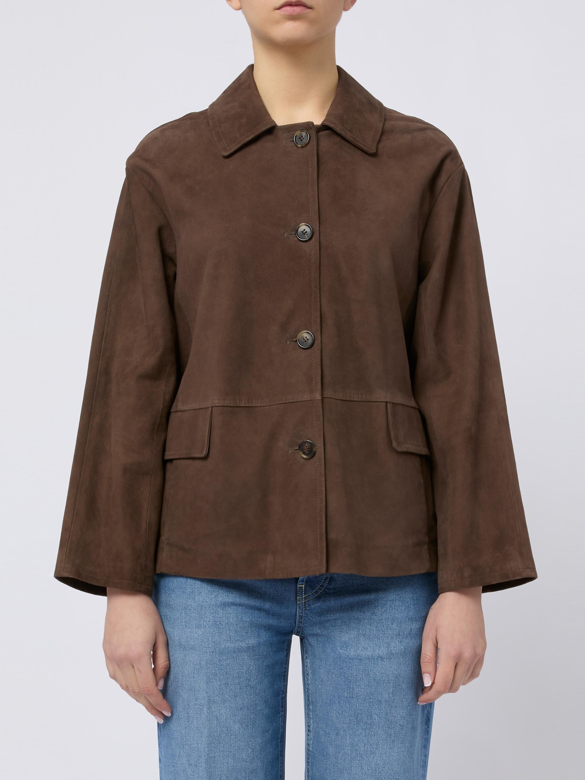 S MAX MARA Giacca in suede Charme marrone