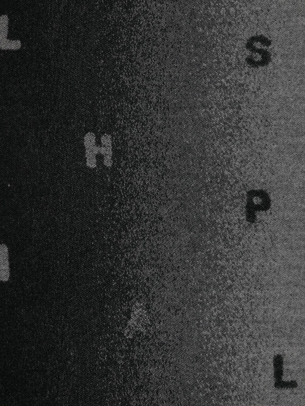 PAUL SMITH Sciarpa in lana nera e grigia con logo