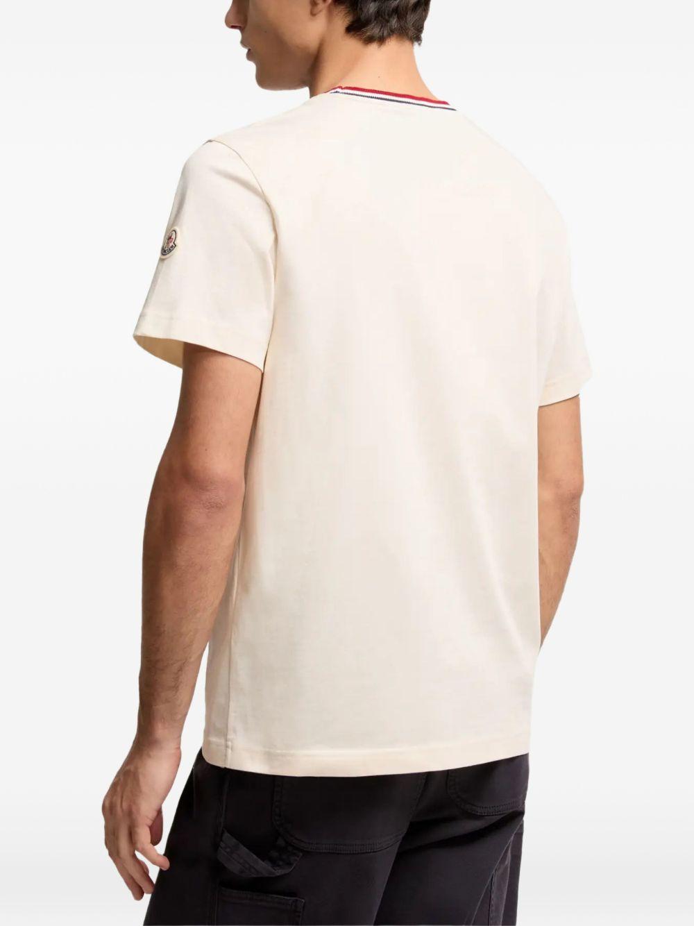 MONCLER T-shirt in cotone avorio