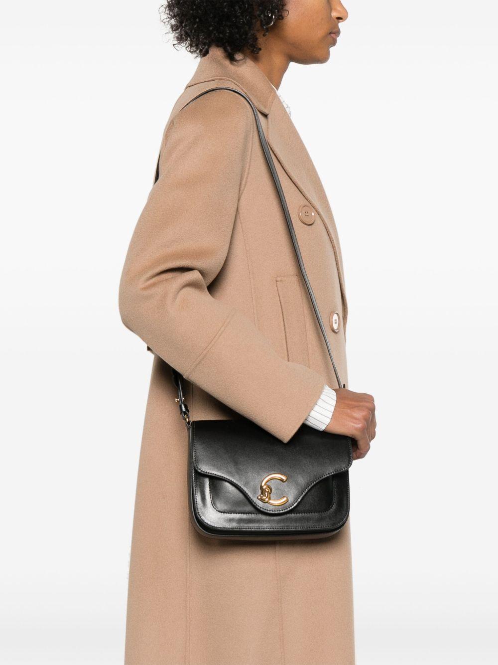 COCCINELLE Borsa a tracolla nera con patta