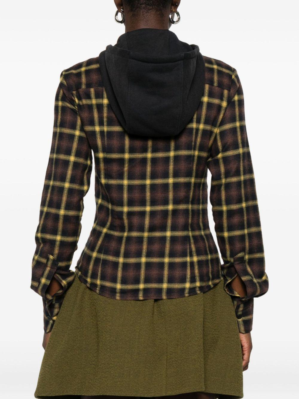 COPERNI Camicia in cotone a quadri con cappuccio