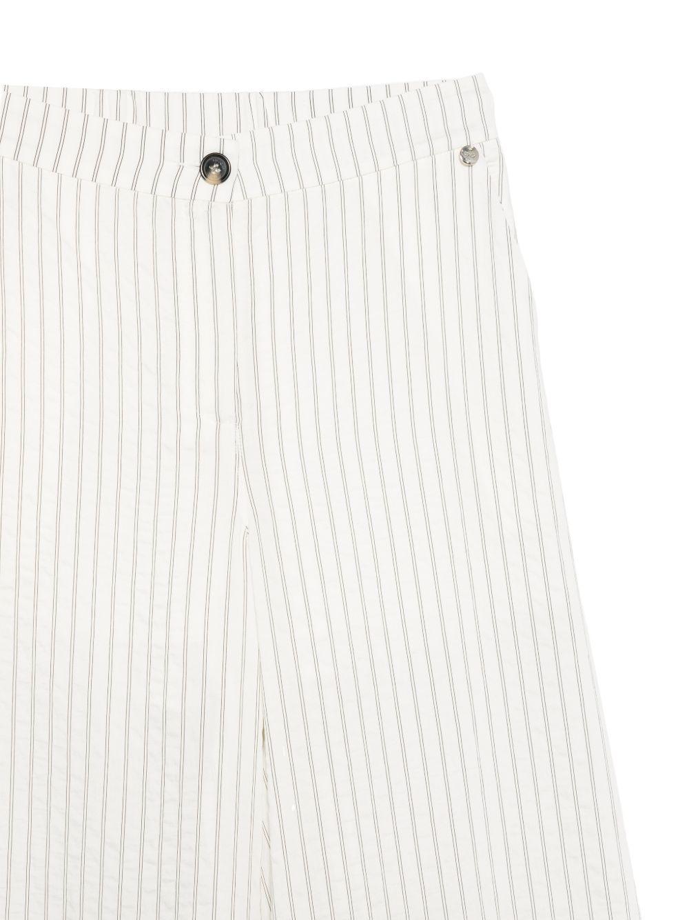 LIUJO Pantalone bianco a righe a vita alta