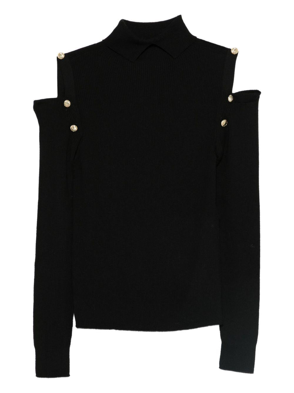 D EXTERIOR Maglia nera con spalle scoperte