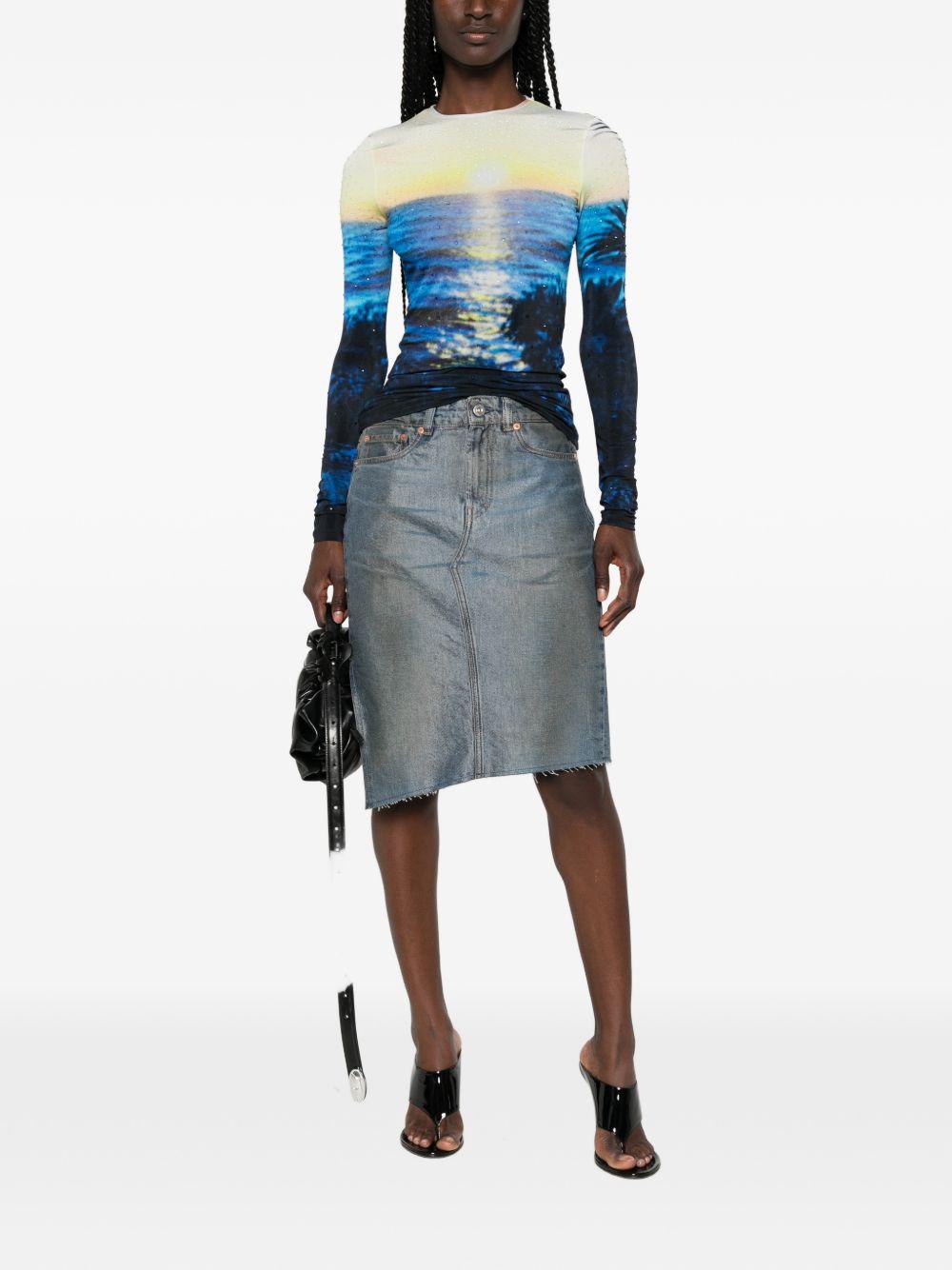RABANNE T-shirt con stampa tropicale