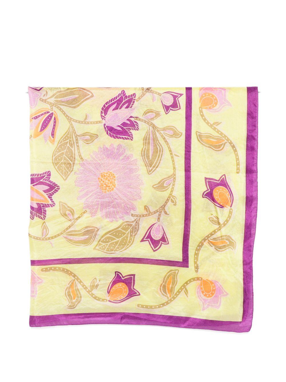 SGOMBERO CANTINE Foulard Bilancia in seta con stampa floreale