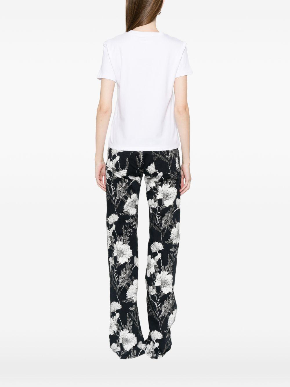 VERSACE JEANS COUTURE T-shirt in cotone elasticizzato con logo glitter