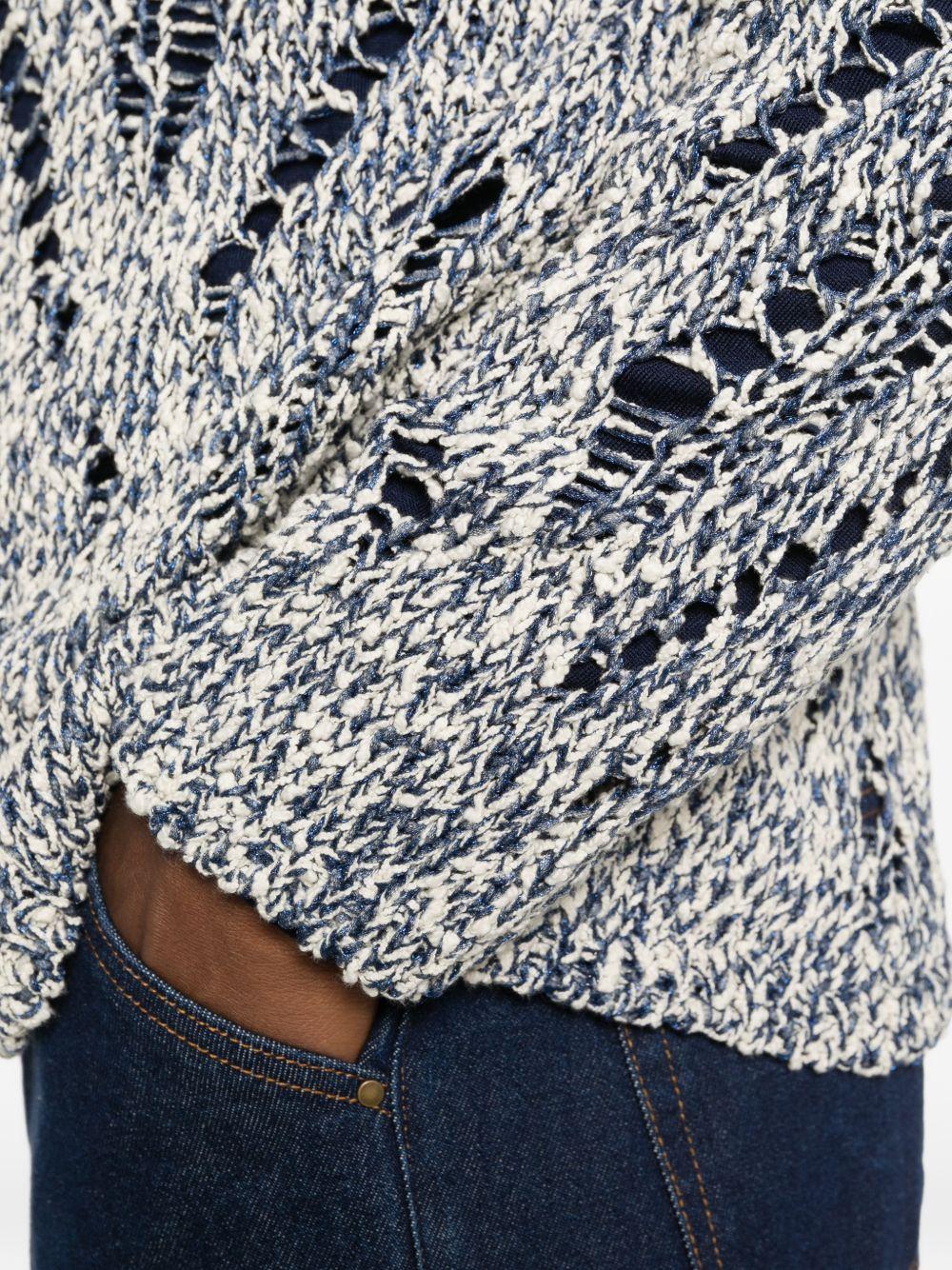 AMARANTO Maglia melangè con effetto traforato