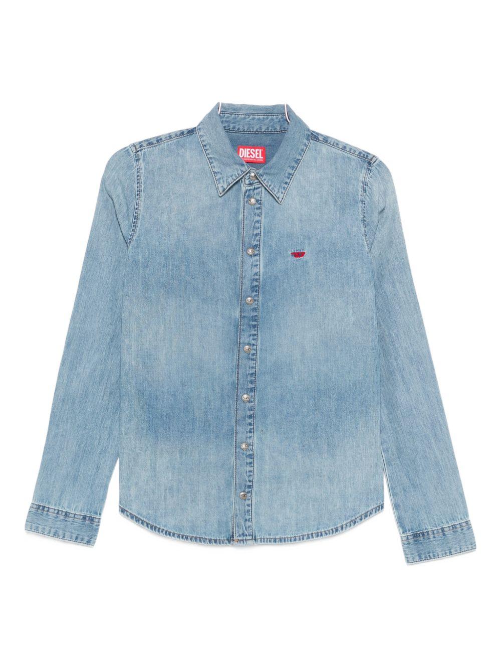DIESEL Camicia in denim di cotone azzurra