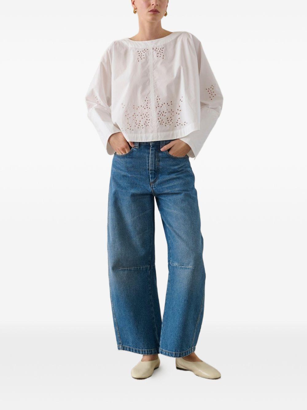 SOEUR Blusa Hansel in cotone bianco ricamato
