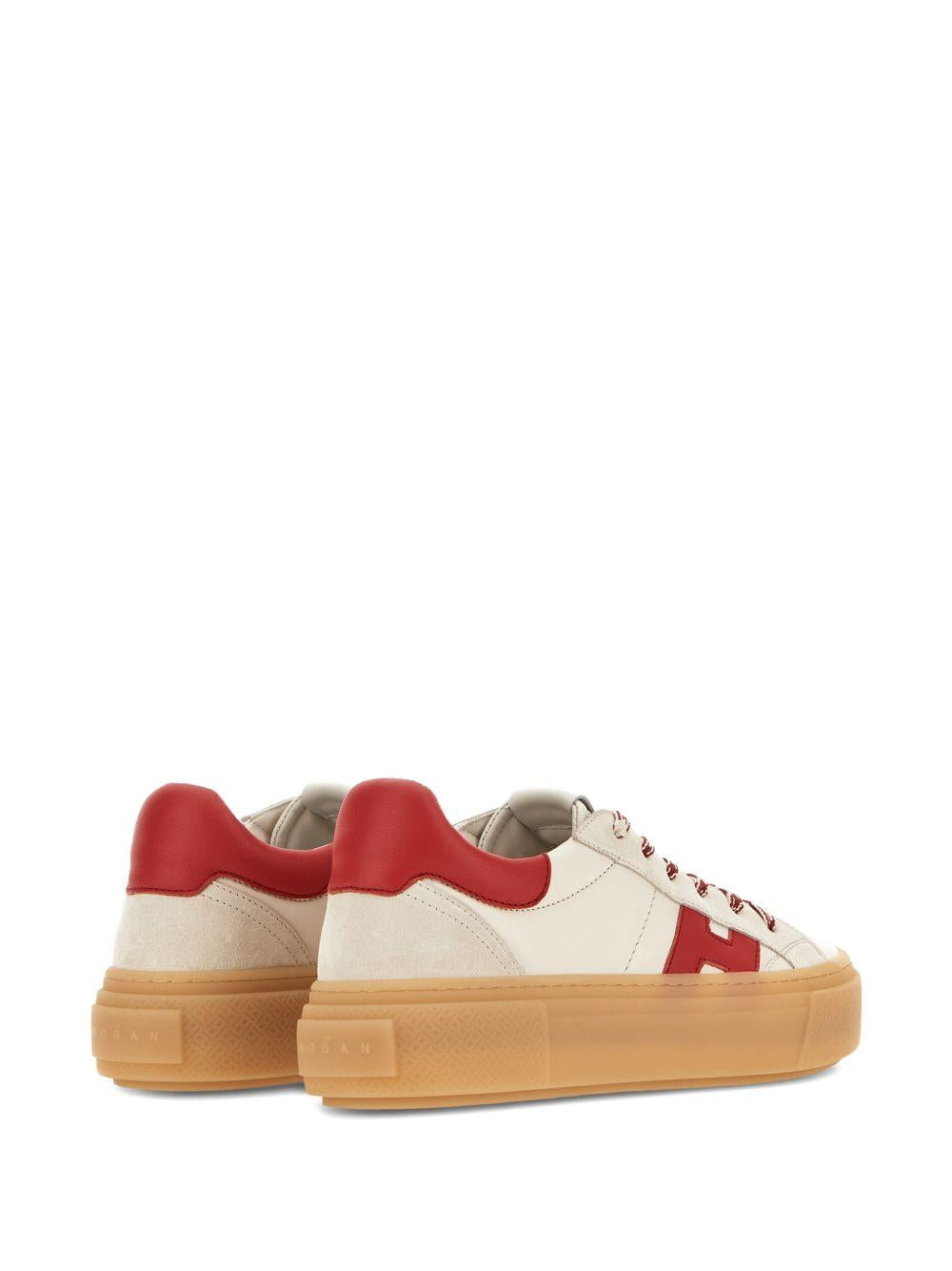 HOGAN Sneakers bianche con dettagli rossi