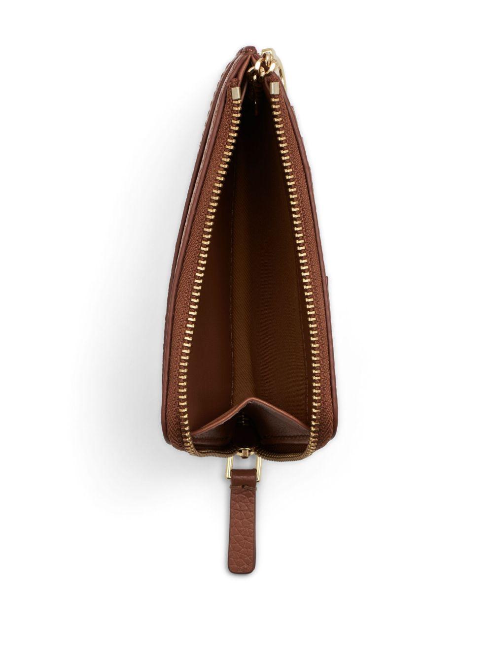 MARC JACOBS Portafoglio 'The Leather Top Zip Multi Wallet' in pelle marrone