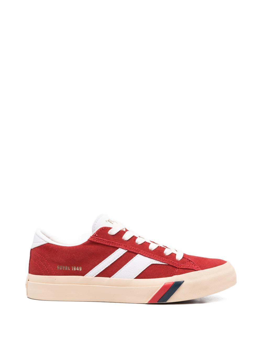 PROKEDS 1949 Sneakers Royal Classic in suede rosso e bianco con inserti in pelle