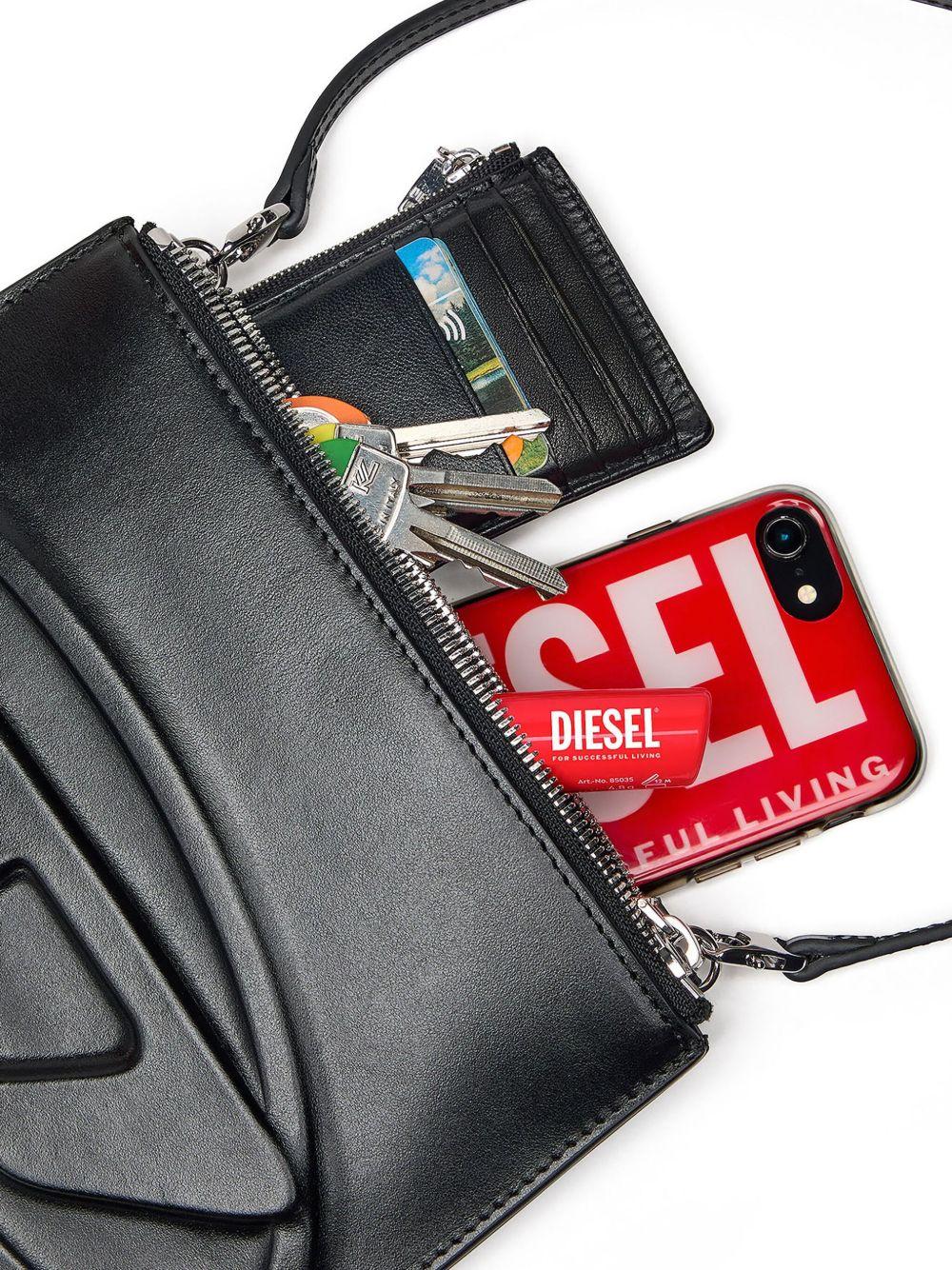 DIESEL Borsa a tracolla nera con logo