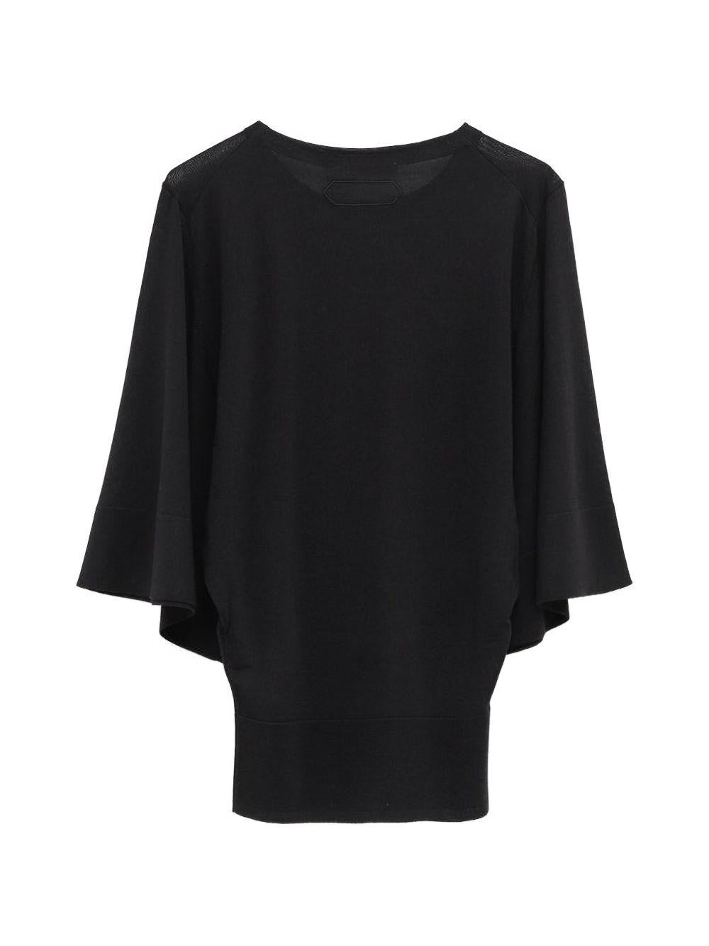 JACQUEMUS Maglia Mananco nera in lana e seta