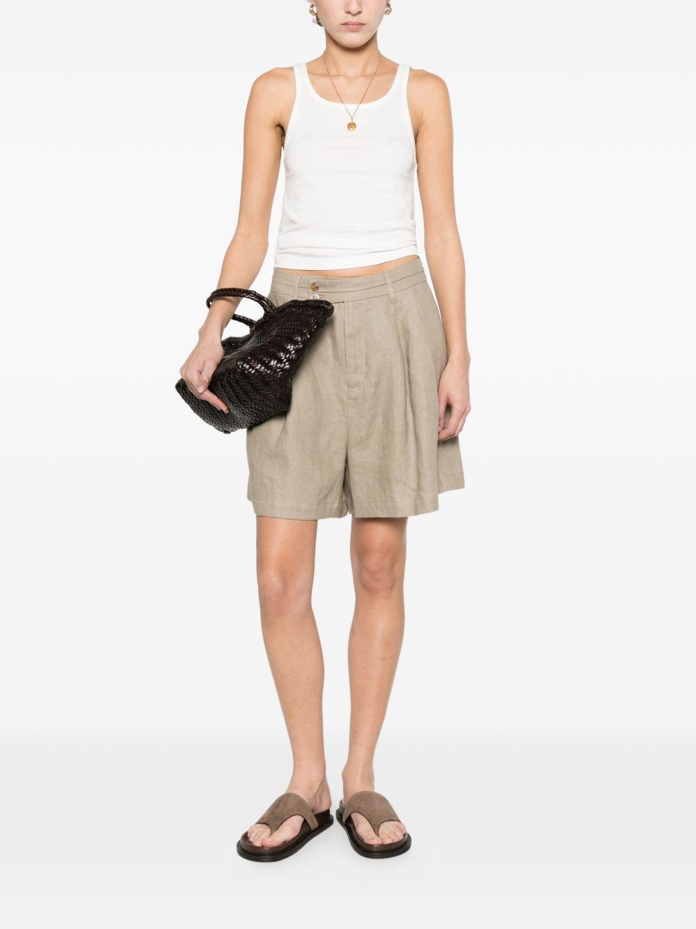 ELEH Top in maglia a costine con scollo quadrato in tessuto bianco