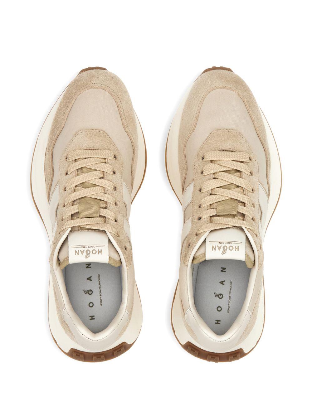HOGAN Sneakers H641 in pelle beige<BR/>