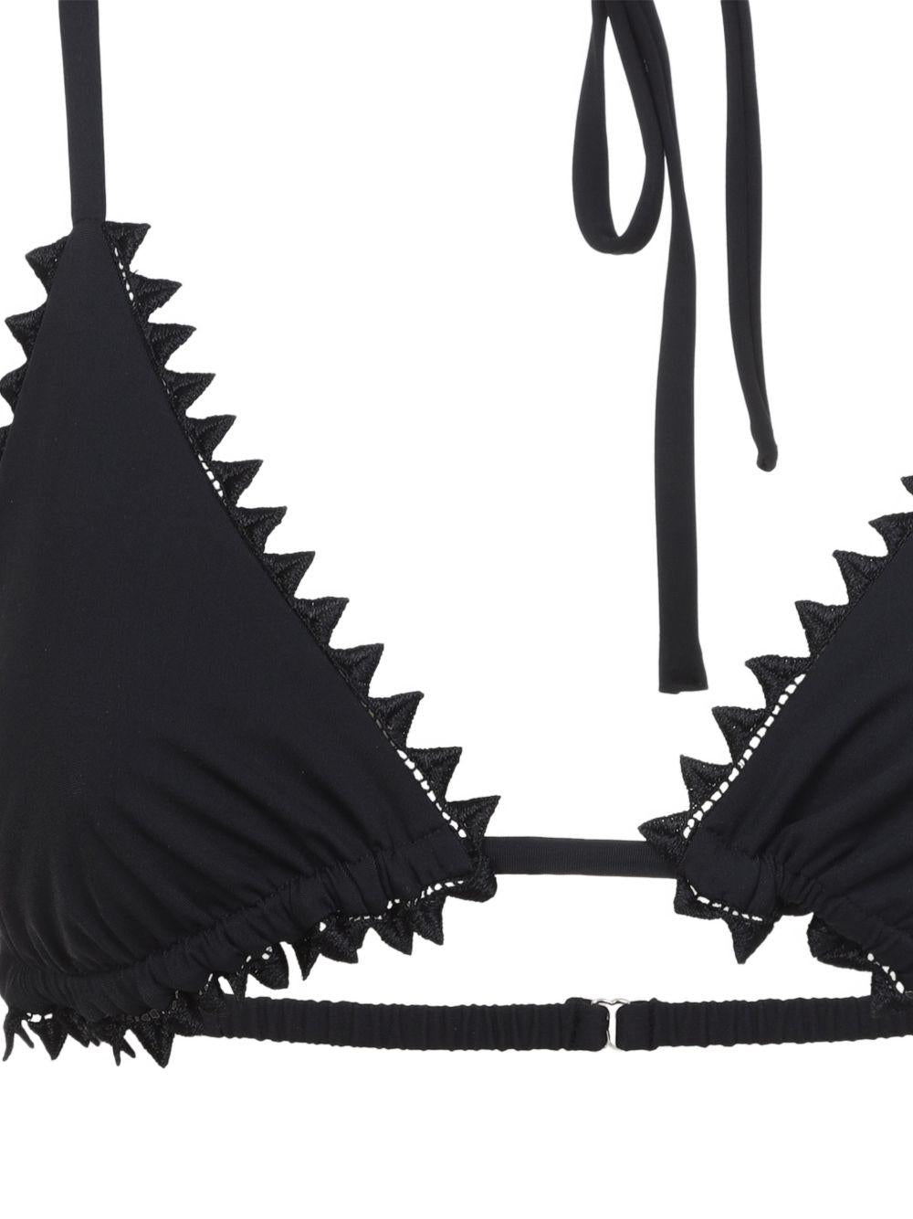 JACQUEMUS Top bikini Picot nero