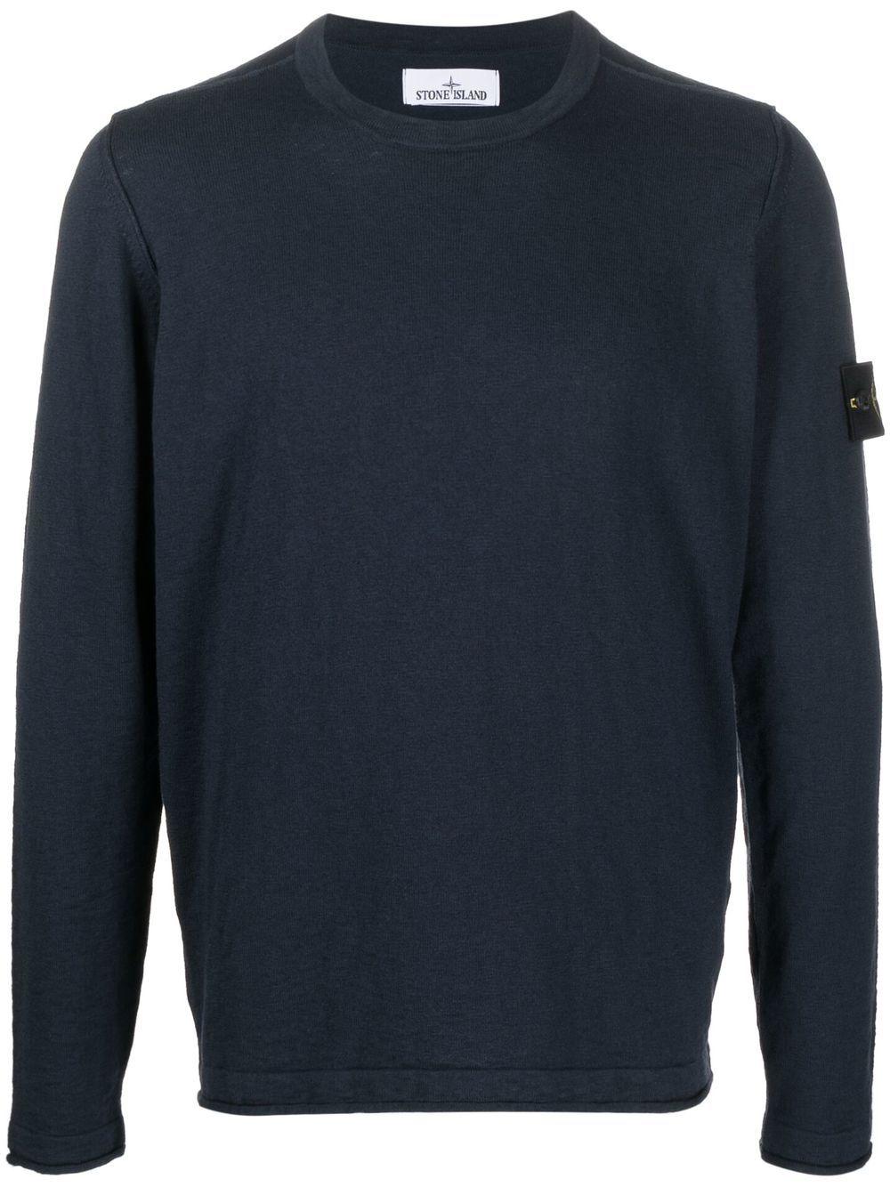 STONE ISLAND Maglia girocollo blu navy