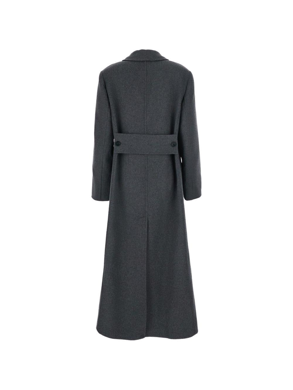 VICTORIA BECKHAM Cappotto doppiopetto in lana e cashmere grigio