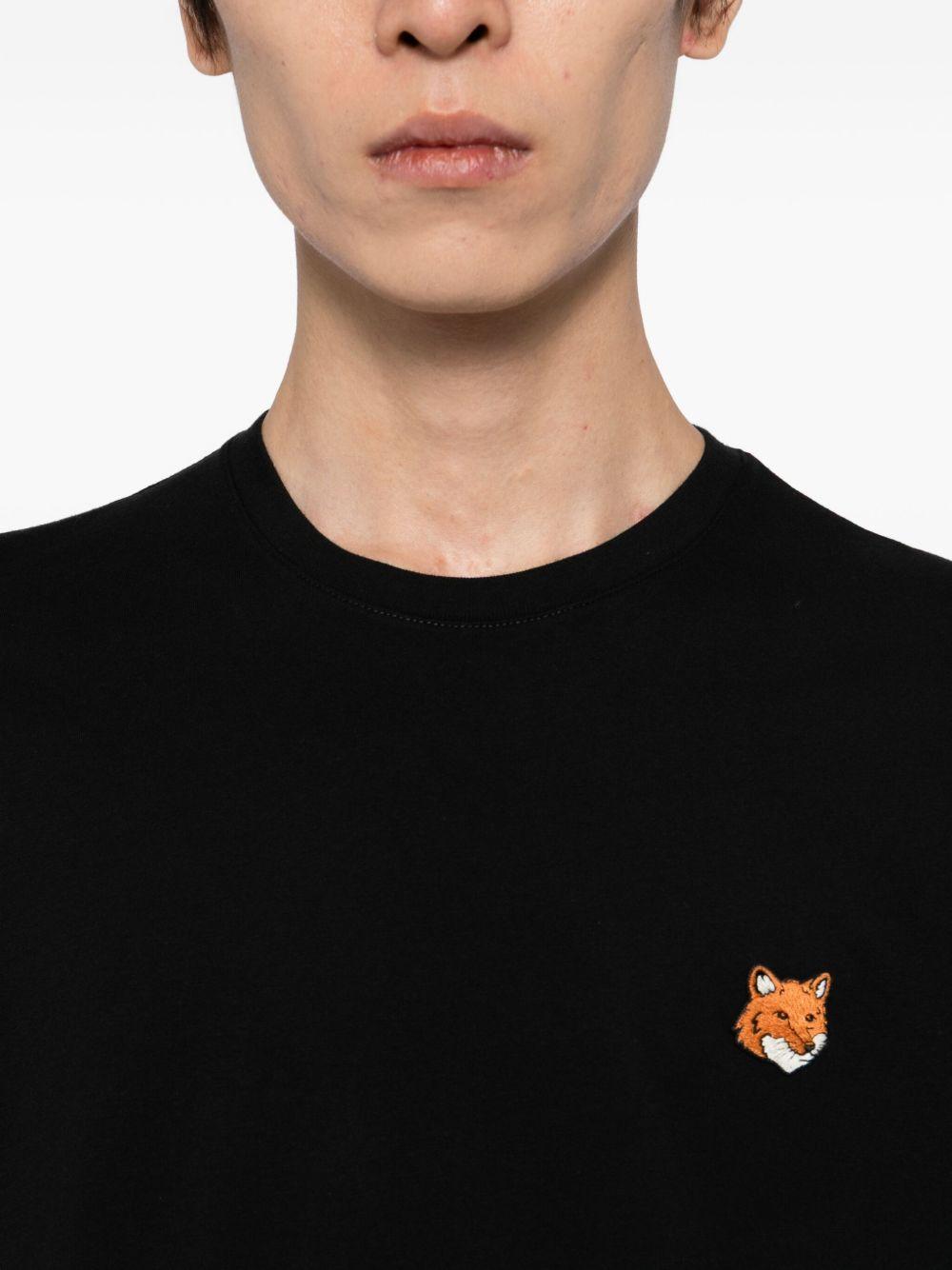 MAISON KITSUNE T-shirt in cotone nero con logo