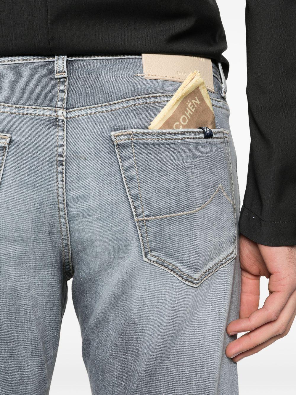 JACOB COHEN Jeans grigio chiaro a cinque tasche con bottoni
