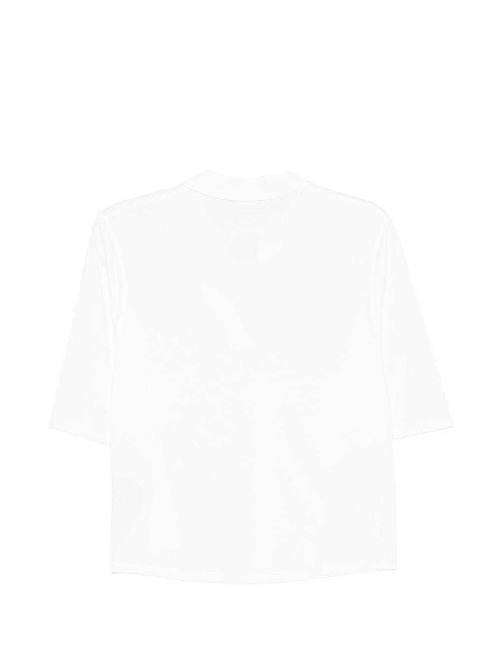 MAJESTIC FILATURES Polo corta bianca a maniche corte