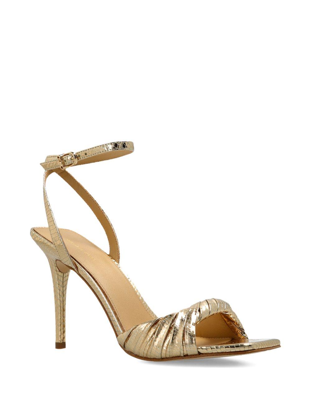 MICHAEL KORS Sandali con tacco in pelle oro
