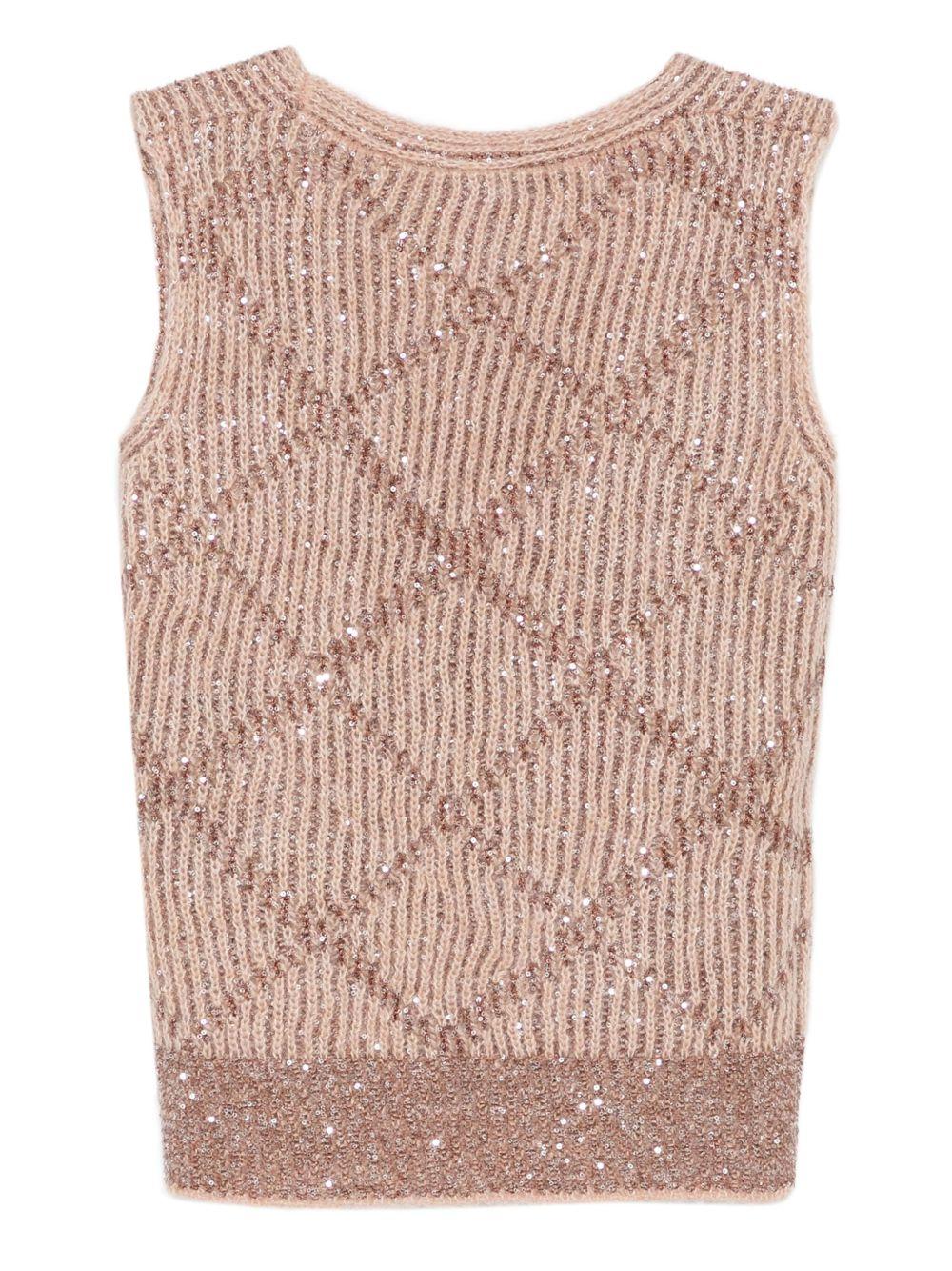 D EXTERIOR Gilet rosa con paillettes