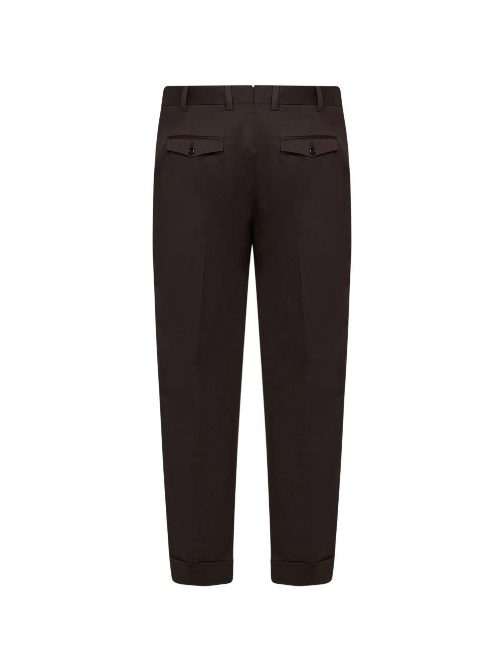 PT TORINO Pantaloni marroni in cotone elasticizzato