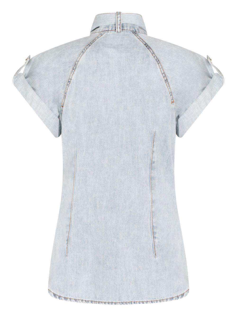 ZIMMERMANN Camicia a maniche corte effetto jeans