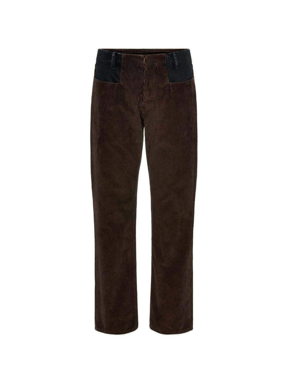 MAISON MARGIELA Pantaloni in velluto a coste marroni in cotone