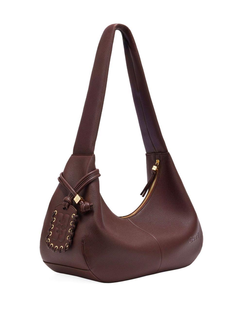 GANNI Borsa hobo media marrone