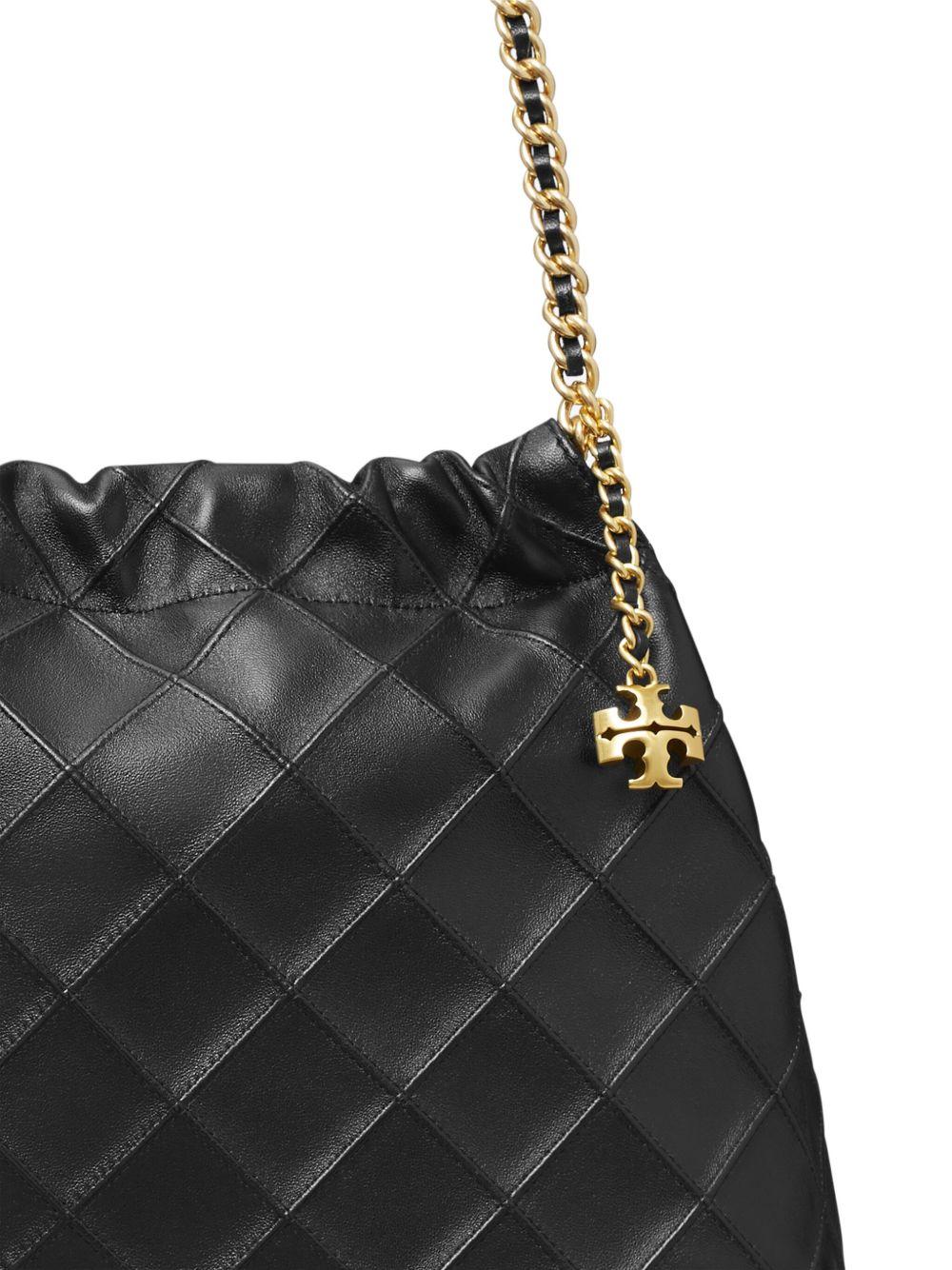 TORY BURCH Borsa a spalla 'Fleming Hobo' in pelle nera
