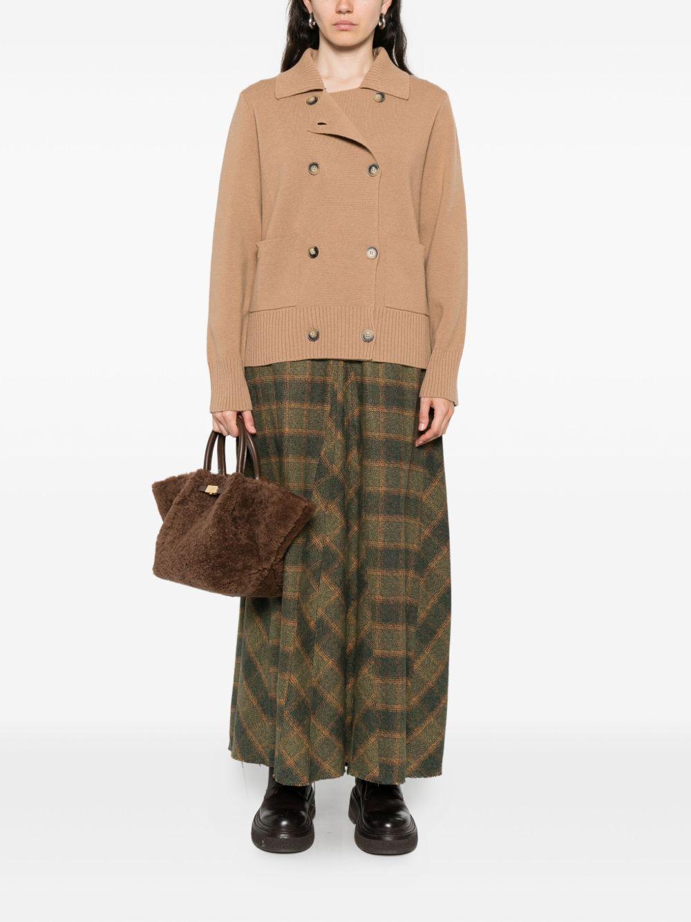 ALPHA STUDIO Cardigan doppiopetto in lana Geelong beige