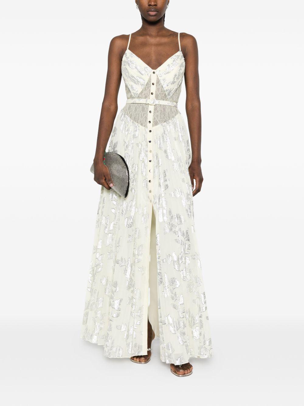 SELF PORTRAIT Abito lungo impreziosito da strass e ricami