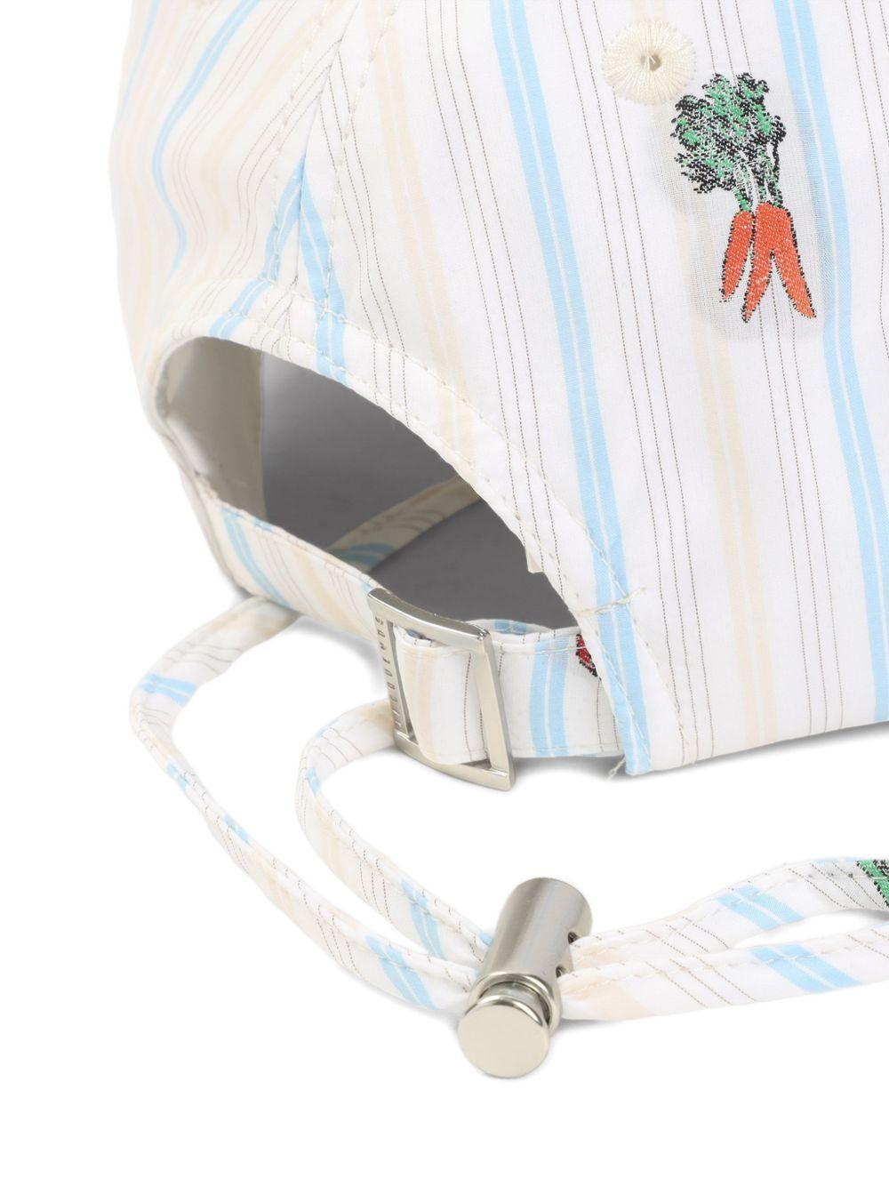 JACQUEMUS Cappello Artichaut in cotone a righe con dettagli ricamati