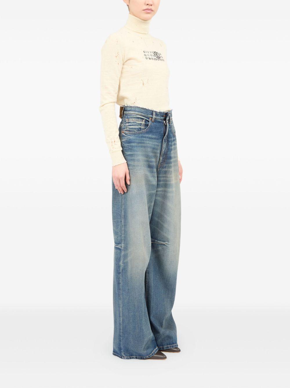 MM6 MAISON MARGIELA Jeans wide leg con dettagli sfilacciati
